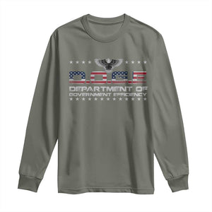 D.O.G.E. DOGE Department of Government Efficiency Long Sleeve Shirt American Flag Eagle TS10 Military Green Print Your Wear