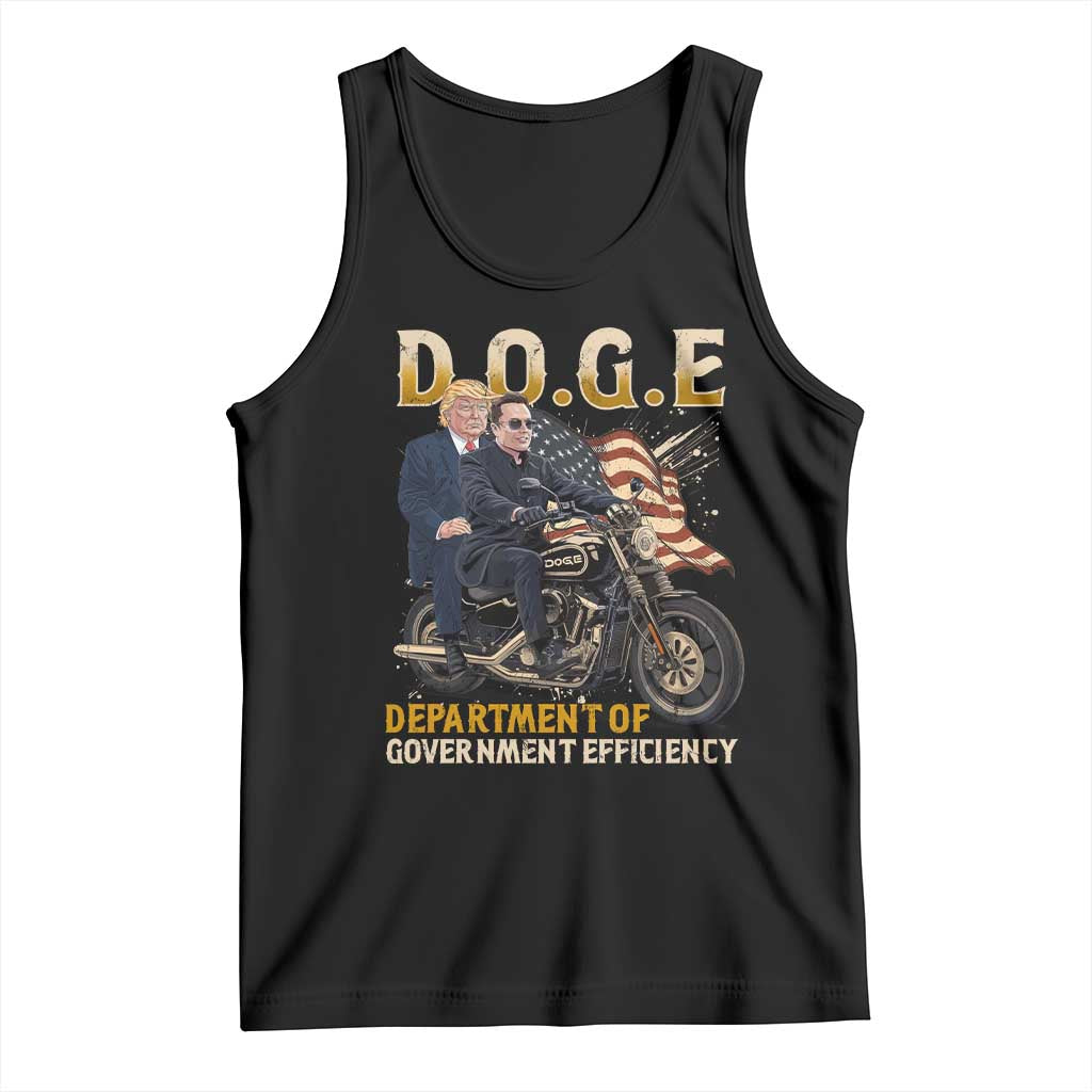 DOGE Department of Government Efficiency Tank Top Funny Trump Musk Cool Motorbike TS10 Black Print Your Wear