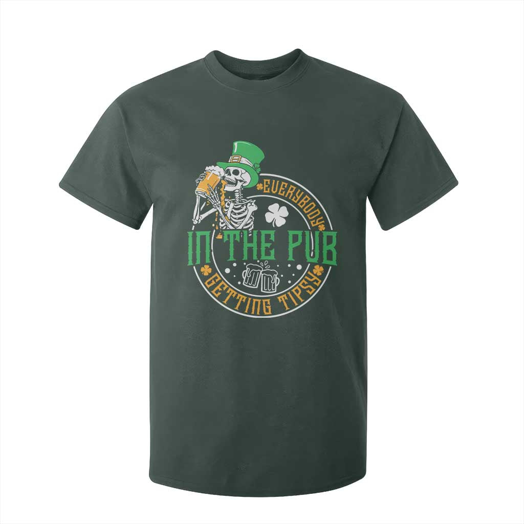 St Patricks Day Pub T Shirt For Kid Everybody In The Pub Getting Tipsy TS10 Dark Forest Green Print Your Wear