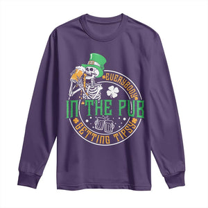 St Patricks Day Pub Long Sleeve Shirt Everybody In The Pub Getting Tipsy TS10 Purple Print Your Wear