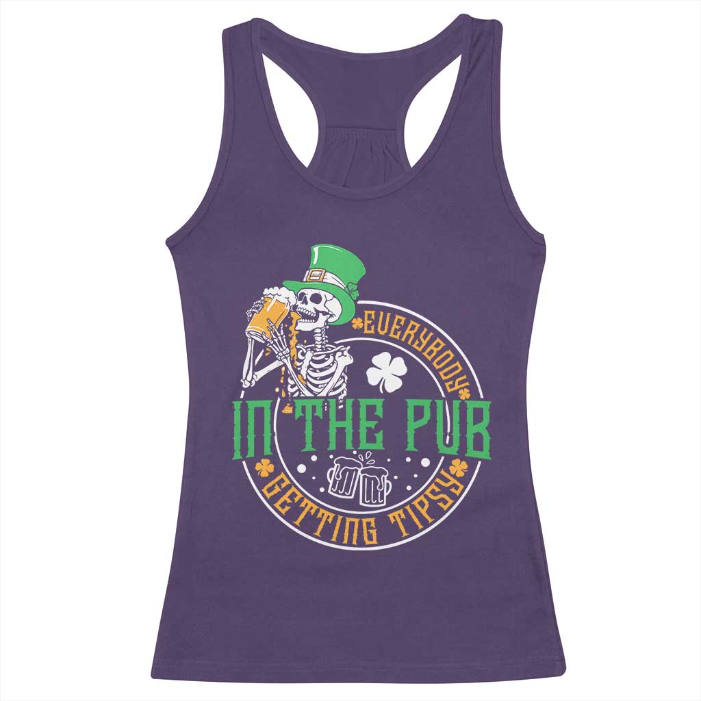 St Patricks Day Pub Racerback Tank Top Everybody In The Pub Getting Tipsy TS10 Purple Print Your Wear