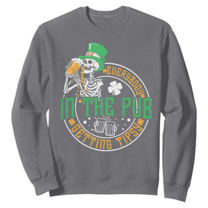 St Patricks Day Pub Sweatshirt Everybody In The Pub Getting Tipsy TS10 Charcoal Print Your Wear
