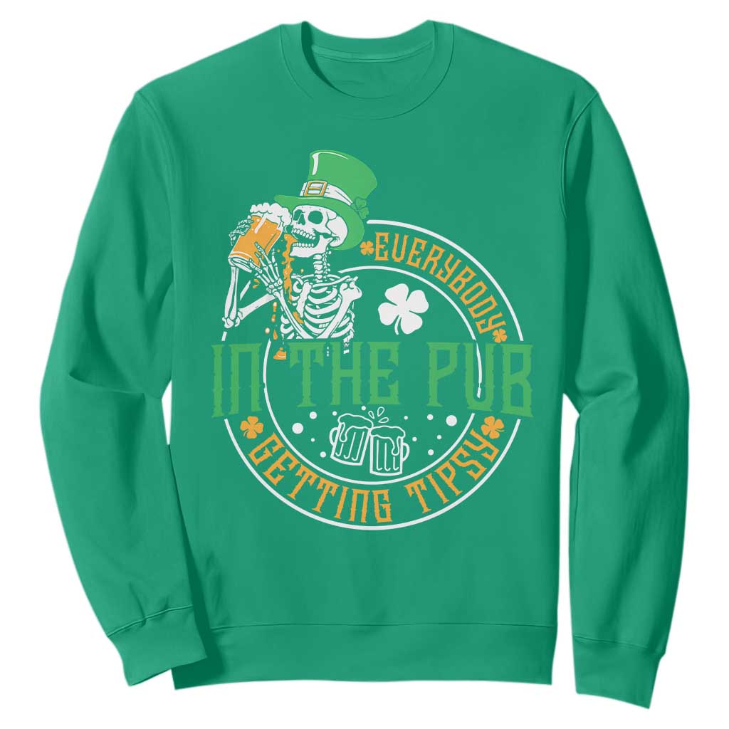 St Patricks Day Pub Sweatshirt Everybody In The Pub Getting Tipsy TS10 Irish Green Print Your Wear