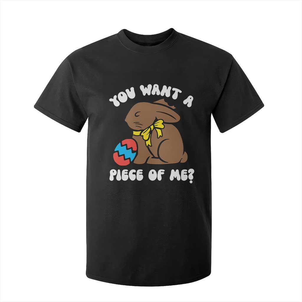 Funny Easter Bunny T Shirt For Kid Chocolate Rabbit You Want Piece Of Me TS10 Black Print Your Wear