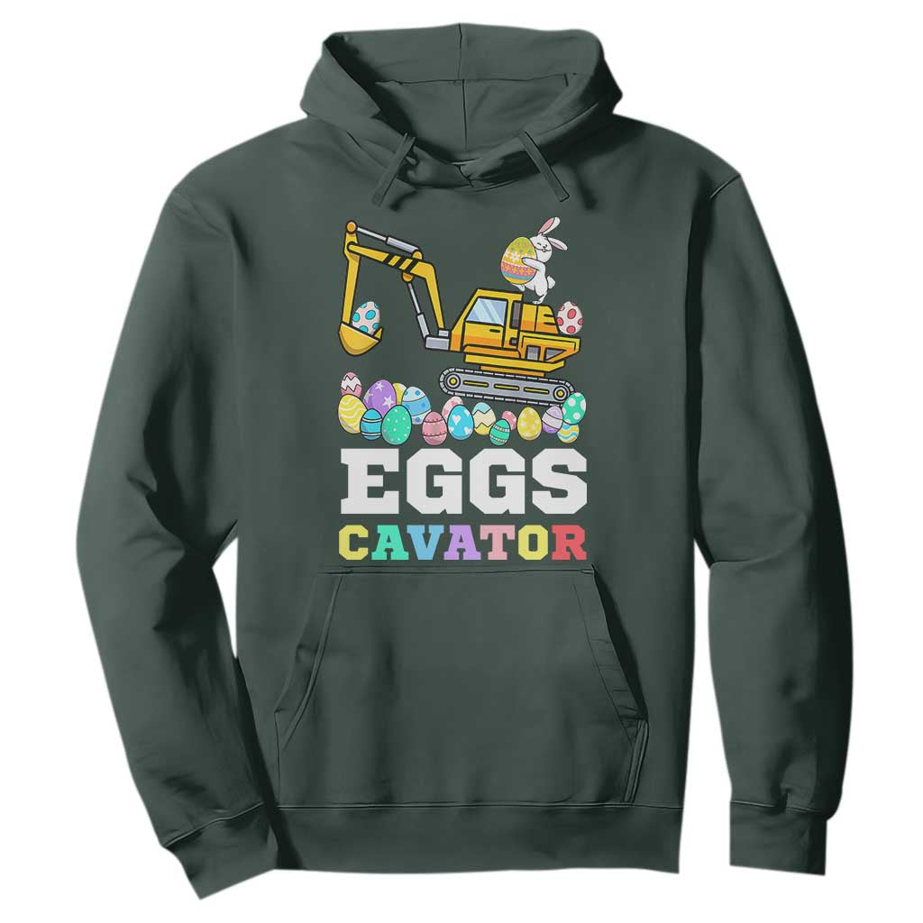 Easter Eggs-Cavator Hoodie Bunny Excavator TS10 Dark Forest Green Print Your Wear