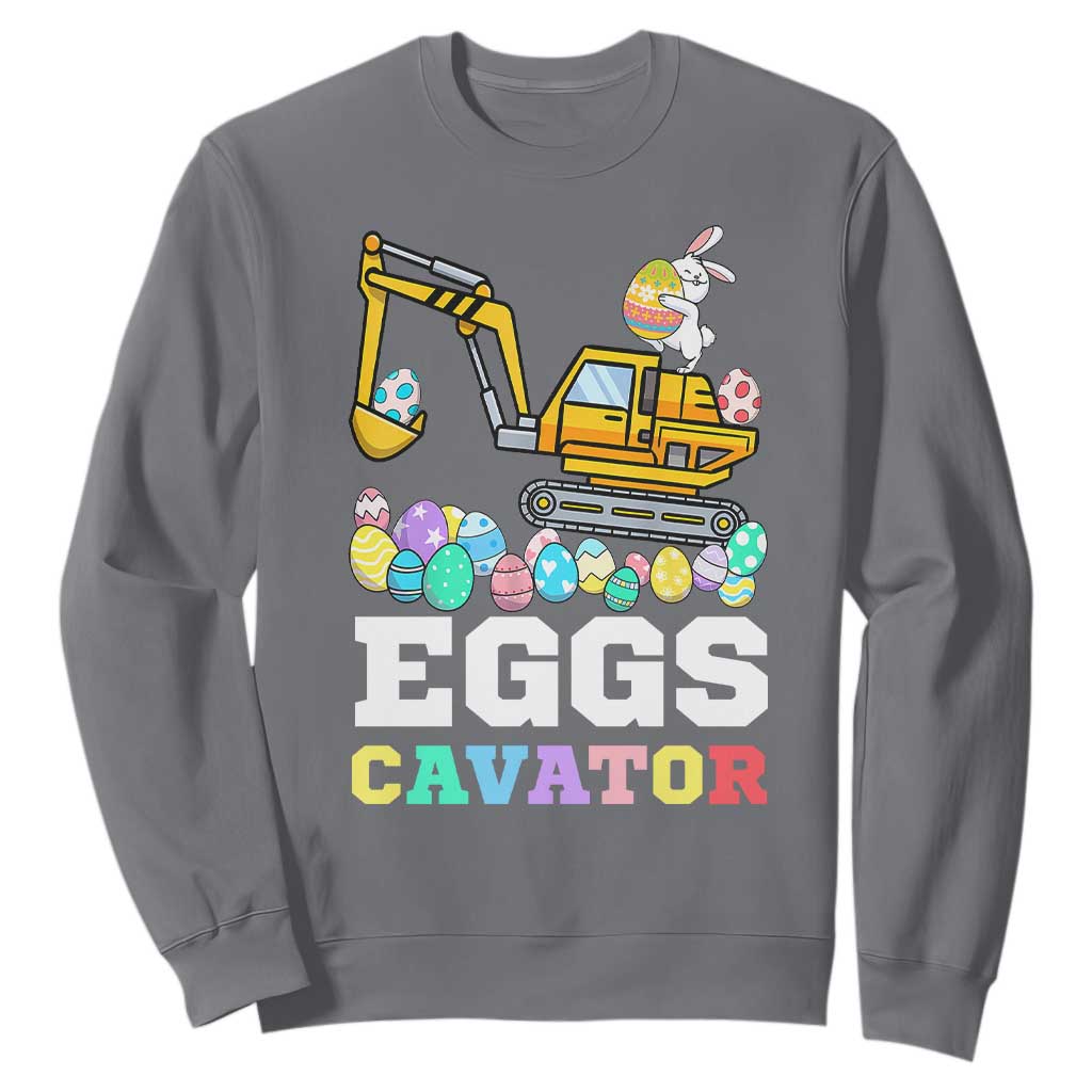 Easter Eggs-Cavator Sweatshirt Bunny Excavator TS10 Charcoal Print Your Wear