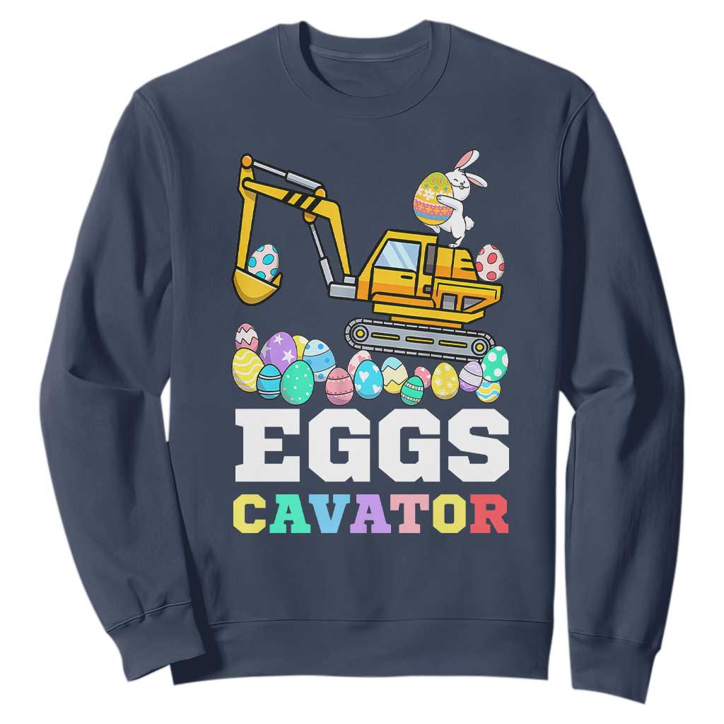 Easter Eggs-Cavator Sweatshirt Bunny Excavator TS10 Navy Print Your Wear