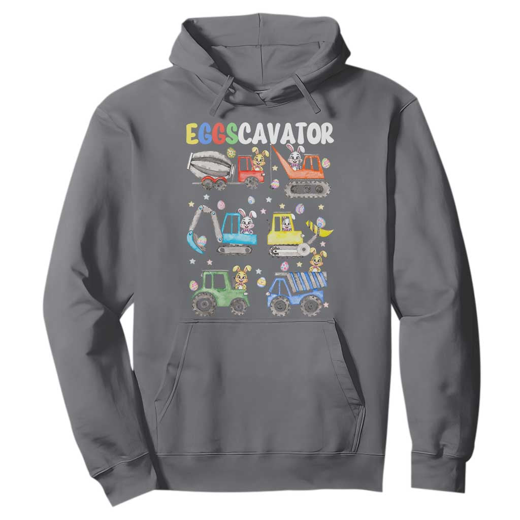 Easter Eggs-Cavator Hoodie Bunny Excavator Construction Trucks TS10 Charcoal Print Your Wear