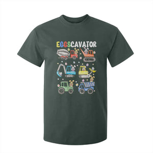Easter Eggs-Cavator T Shirt For Kid Bunny Excavator Construction Trucks TS10 Dark Forest Green Print Your Wear