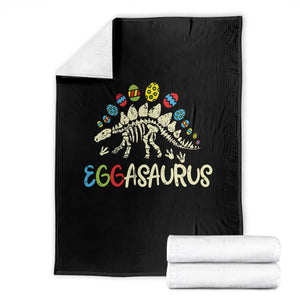 Easter Dinosaur Throw Blanket Kids Eggasaurus Easter Stegosaurus Dino Toddler Boys TS10 Black Print Your Wear