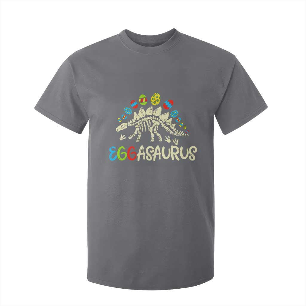 Easter Dinosaur T Shirt For Kid Kids Eggasaurus Easter Stegosaurus Dino Toddler Boys TS10 Charcoal Print Your Wear