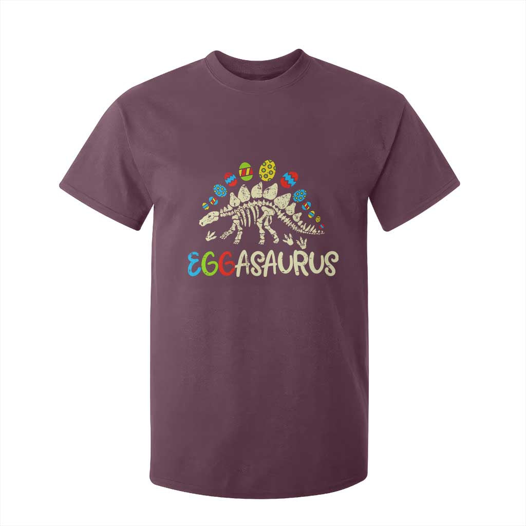 Easter Dinosaur T Shirt For Kid Kids Eggasaurus Easter Stegosaurus Dino Toddler Boys TS10 Maroon Print Your Wear