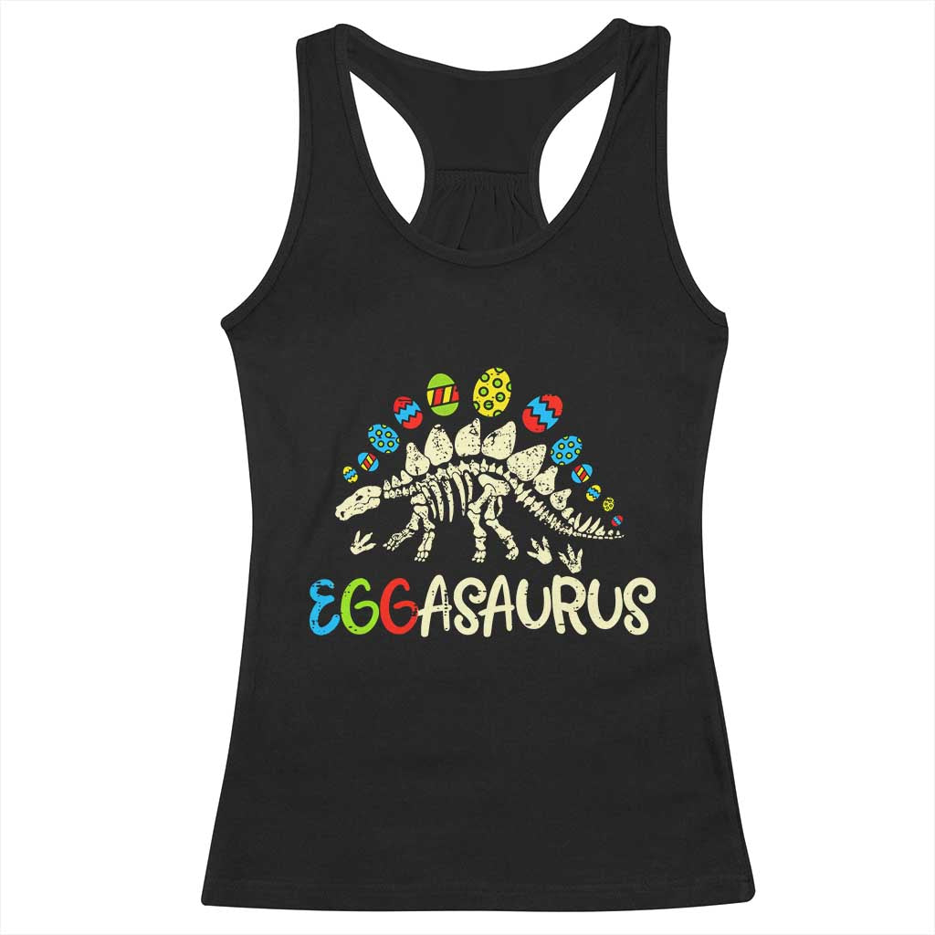 Easter Dinosaur Racerback Tank Top Kids Eggasaurus Easter Stegosaurus Dino Toddler Boys TS10 Black Print Your Wear