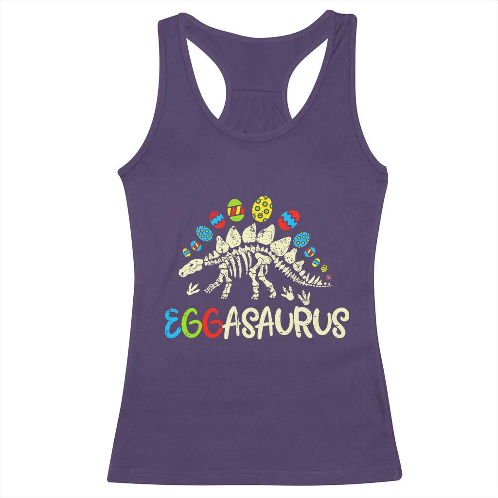 Easter Dinosaur Racerback Tank Top Kids Eggasaurus Easter Stegosaurus Dino Toddler Boys TS10 Purple Print Your Wear