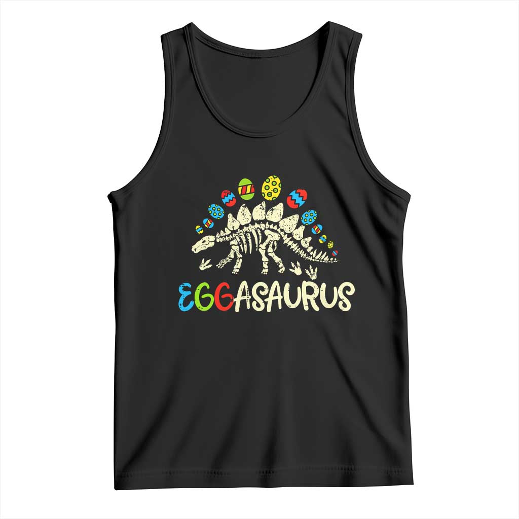 Easter Dinosaur Tank Top Kids Eggasaurus Easter Stegosaurus Dino Toddler Boys TS10 Black Print Your Wear