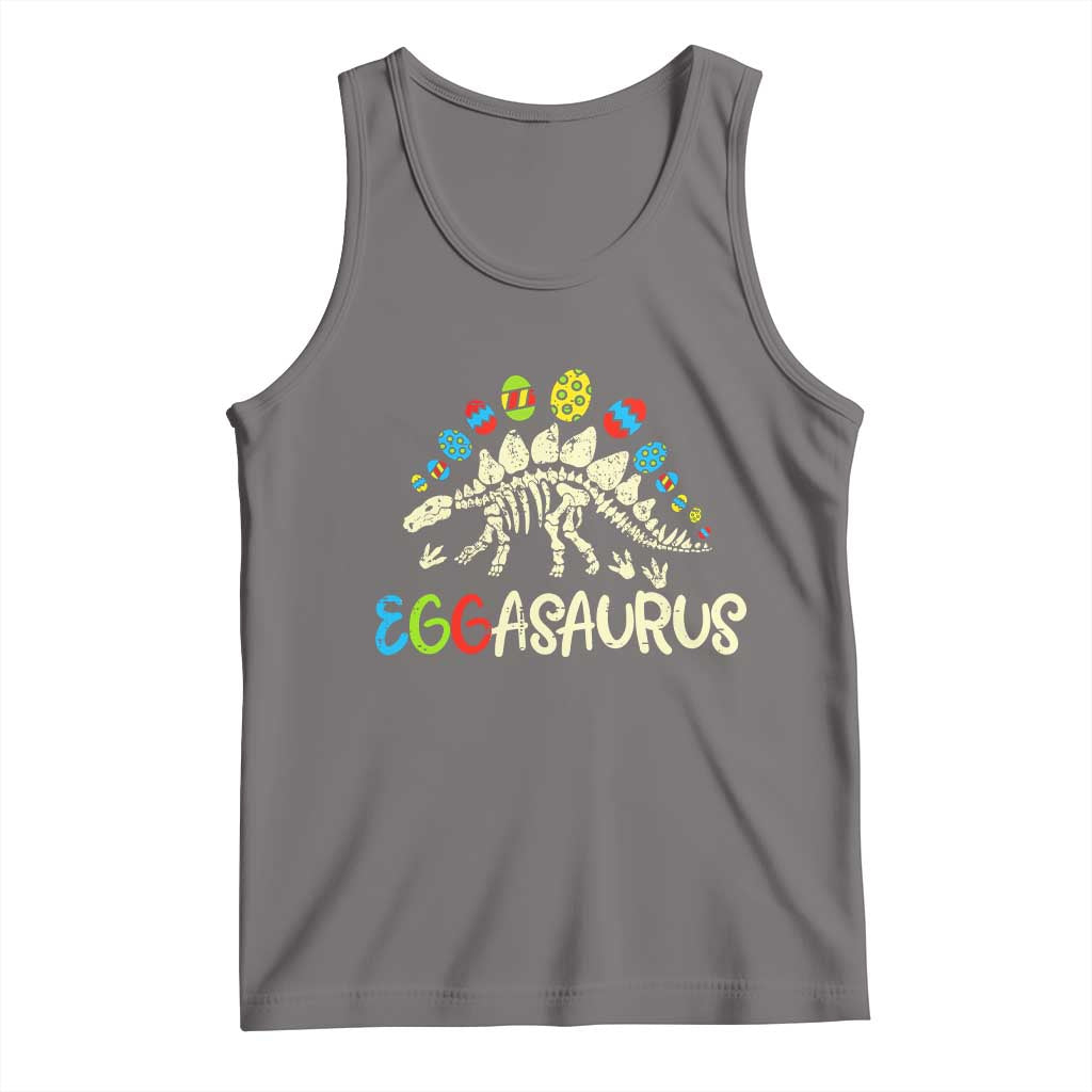Easter Dinosaur Tank Top Kids Eggasaurus Easter Stegosaurus Dino Toddler Boys TS10 Deep Heather Print Your Wear