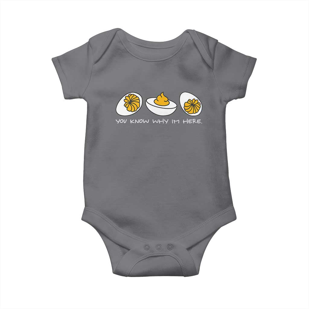 Funny Easter Baby Onesie You Know Why Im Here TS10 Charcoal Print Your Wear