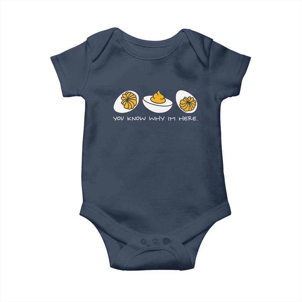 Funny Easter Baby Onesie You Know Why Im Here TS10 Navy Print Your Wear