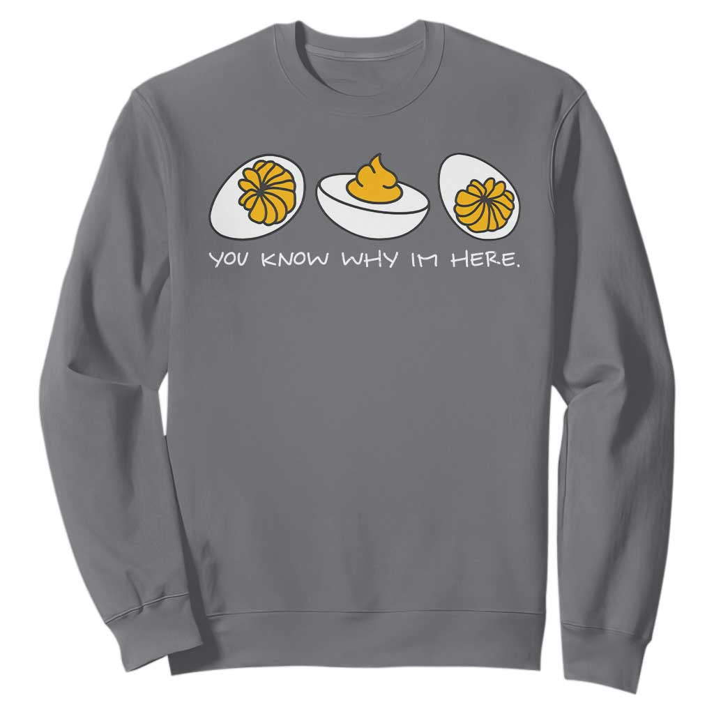 Funny Easter Sweatshirt You Know Why Im Here TS10 Charcoal Print Your Wear
