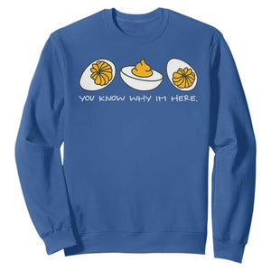 Funny Easter Sweatshirt You Know Why Im Here TS10 Royal Blue Print Your Wear