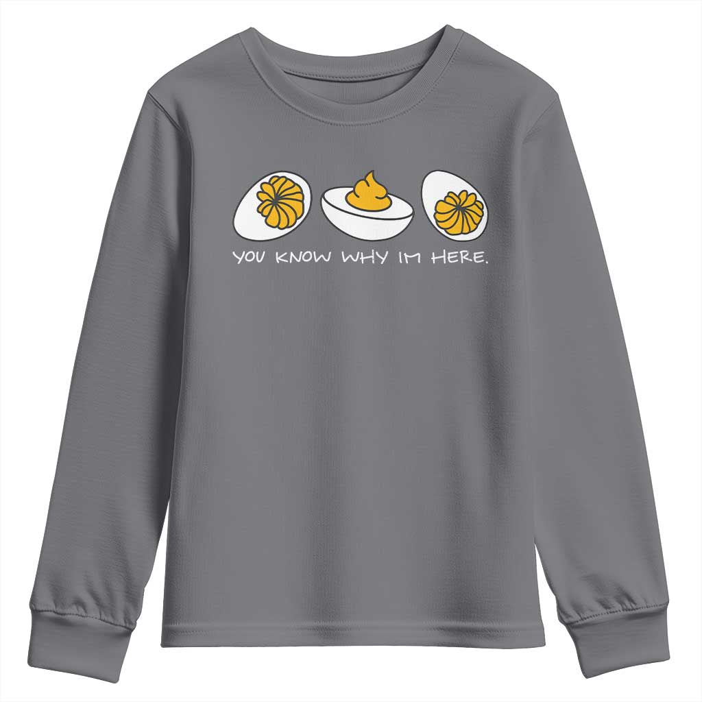 Funny Easter Youth Sweatshirt You Know Why Im Here TS10 Charcoal Print Your Wear