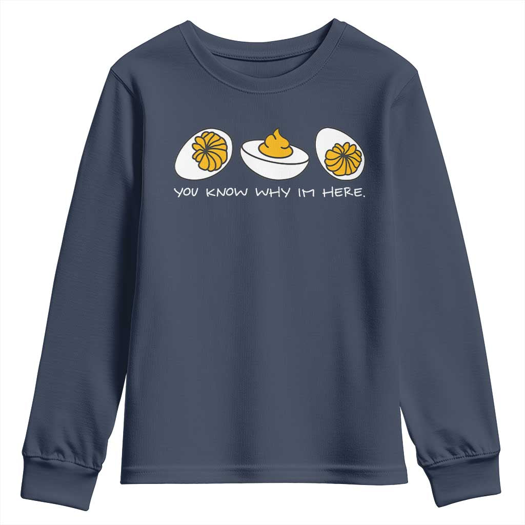 Funny Easter Youth Sweatshirt You Know Why Im Here TS10 Navy Print Your Wear
