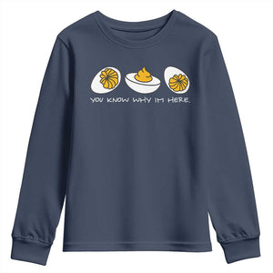 Funny Easter Youth Sweatshirt You Know Why Im Here TS10 Navy Print Your Wear