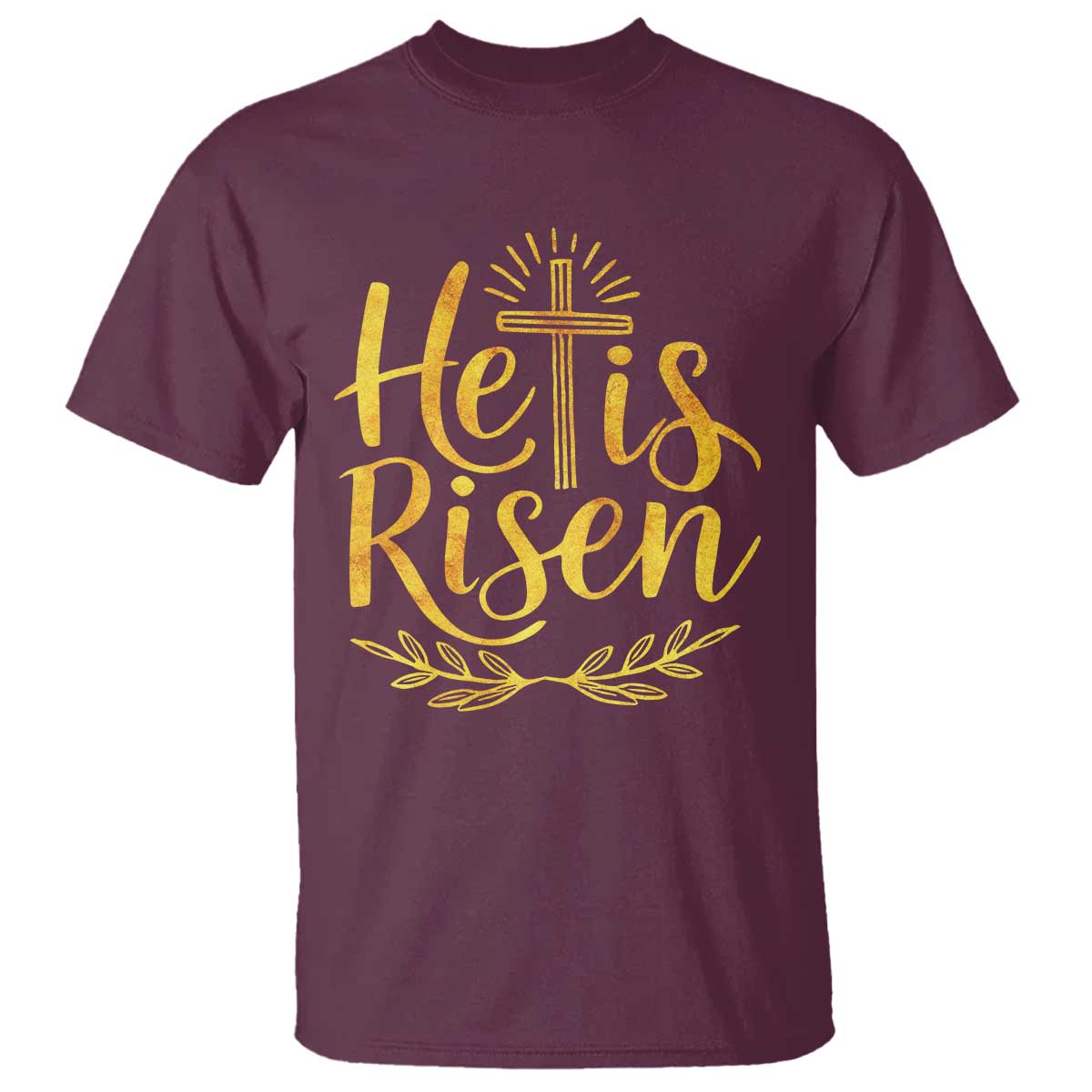He Is Risen T Shirt Jesus Easter Religious Christians TS10 Maroon Print Your Wear