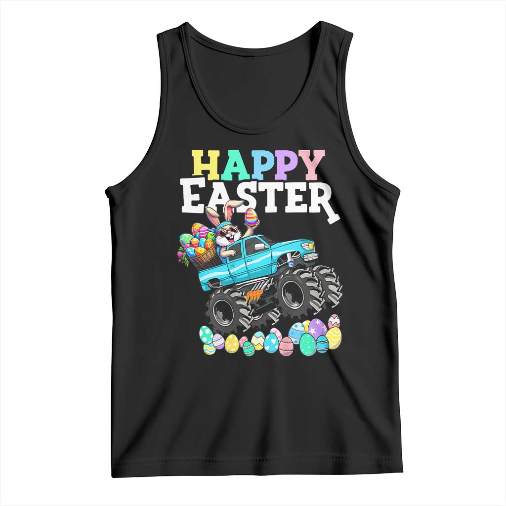 Boys Happy Easter Bunny Monster Truck Tank Top Eggs Cool Rabbit Car Lovers Toddler TS10 Black Print Your Wear