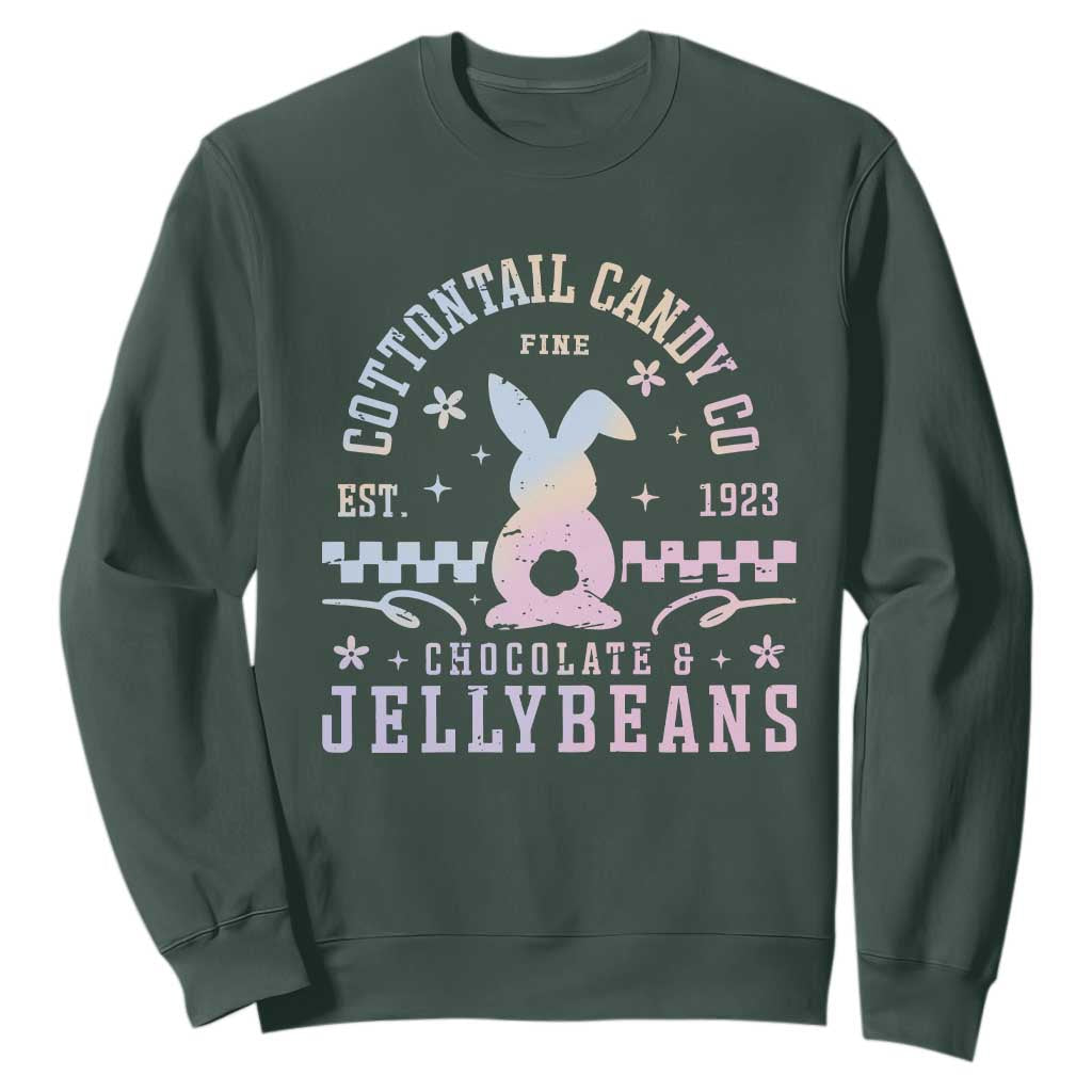 Cottontail Candy Company Easter Sweatshirt Carrot Bunny Rabbit Family Matching TS10 Dark Forest Green Print Your Wear