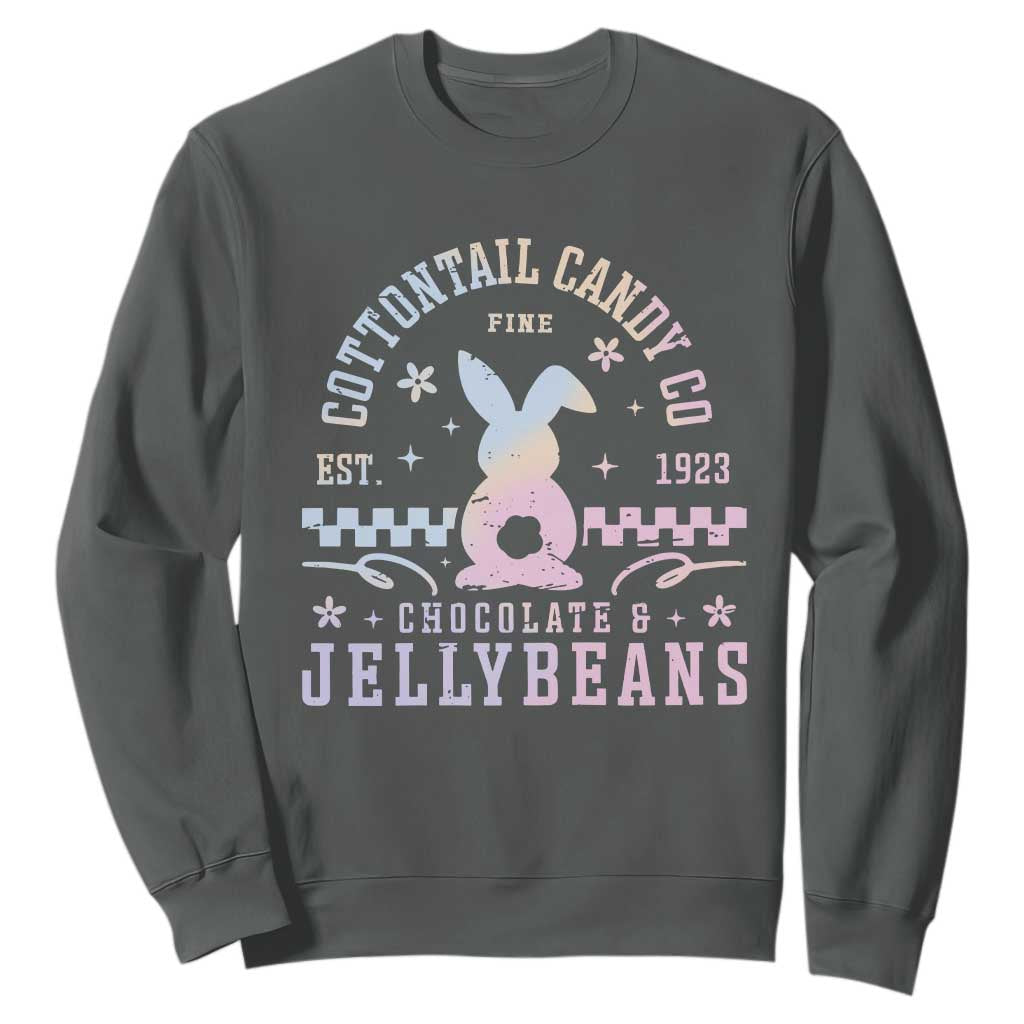 Cottontail Candy Company Easter Sweatshirt Carrot Bunny Rabbit Family Matching TS10 Dark Heather Print Your Wear