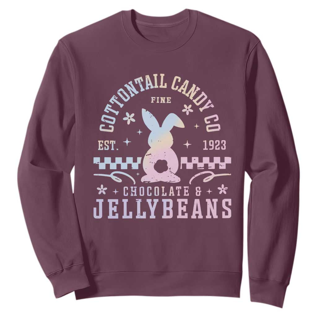 Cottontail Candy Company Easter Sweatshirt Carrot Bunny Rabbit Family Matching TS10 Maroon Print Your Wear