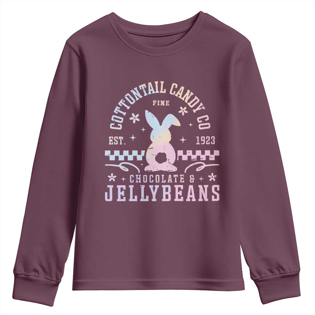 Cottontail Candy Company Easter Youth Sweatshirt Carrot Bunny Rabbit Family Matching TS10 Maroon Print Your Wear