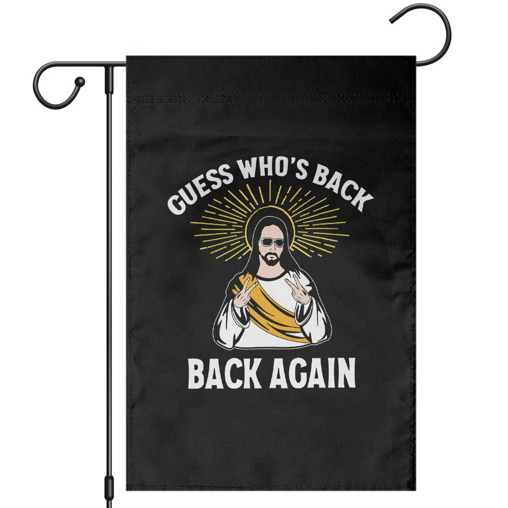 Guess Whos Back Garden Flag Funny Easter Jesus TS10 Black Print Your Wear