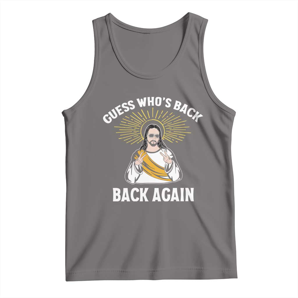Guess Whos Back Tank Top Funny Easter Jesus TS10 Deep Heather Print Your Wear