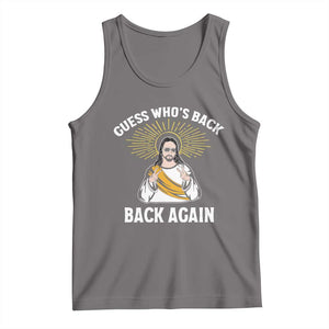 Guess Whos Back Tank Top Funny Easter Jesus TS10 Deep Heather Print Your Wear