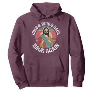 Funny Easter Jesus Hoodie Retro Vintage Guess Whos Back Again TS10 Maroon Print Your Wear