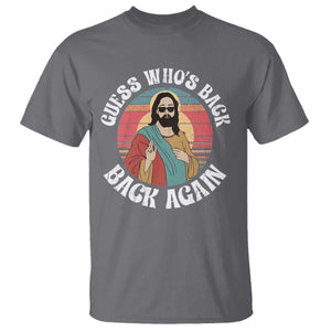 Funny Easter Jesus T Shirt Retro Vintage Guess Whos Back Again TS10 Charcoal Print Your Wear