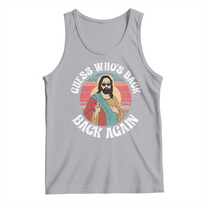 Funny Easter Jesus Tank Top Retro Vintage Guess Whos Back Again TS10 Athletic Heather Print Your Wear