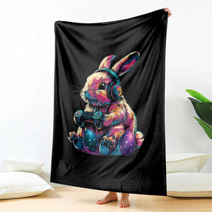 Gamer Rabbit Throw Blanket Cute Bunny Gaming Eggs Funny Video Games Easter TS10 Print Your Wear