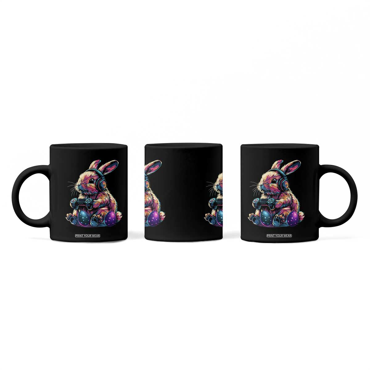 Gamer Rabbit Coffee Mug Cute Bunny Gaming Eggs Funny Video Games Easter TS10 Print Your Wear
