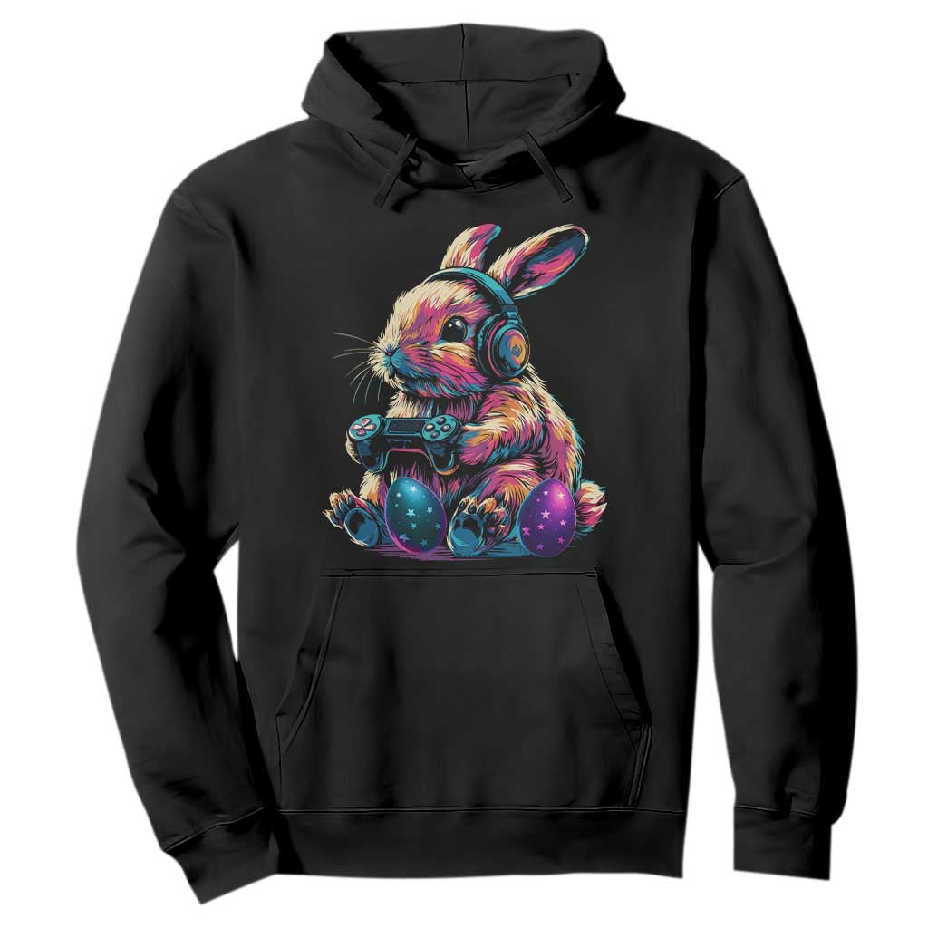 Gamer Rabbit Hoodie Cute Bunny Gaming Eggs Funny Video Games Easter TS10 Black Print Your Wear