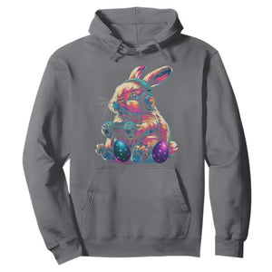 Gamer Rabbit Hoodie Cute Bunny Gaming Eggs Funny Video Games Easter TS10 Charcoal Print Your Wear