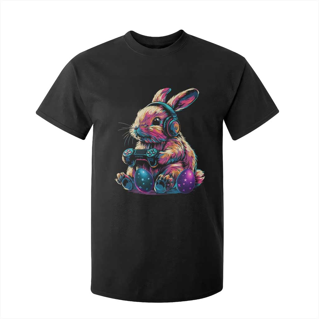 Gamer Rabbit T Shirt For Kid Cute Bunny Gaming Eggs Funny Video Games Easter TS10 Black Print Your Wear