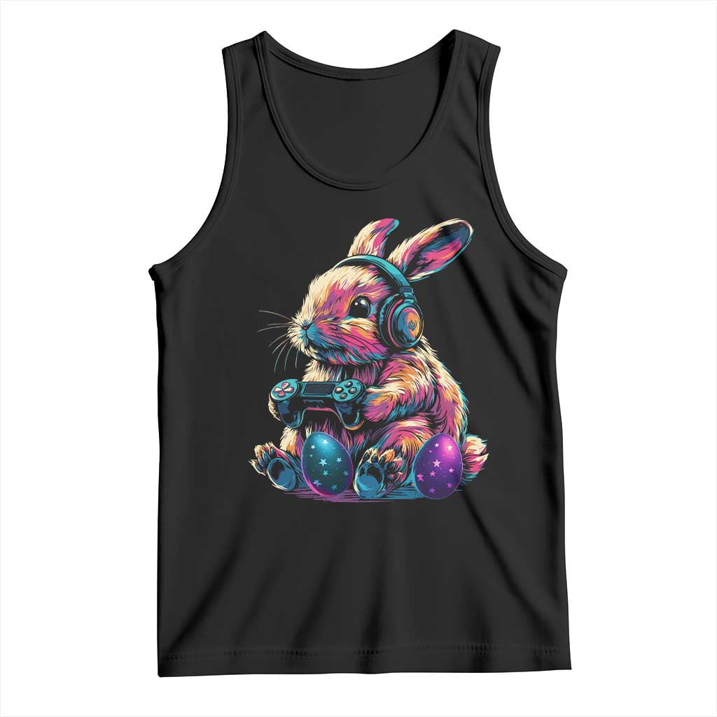 Gamer Rabbit Tank Top Cute Bunny Gaming Eggs Funny Video Games Easter TS10 Black Print Your Wear