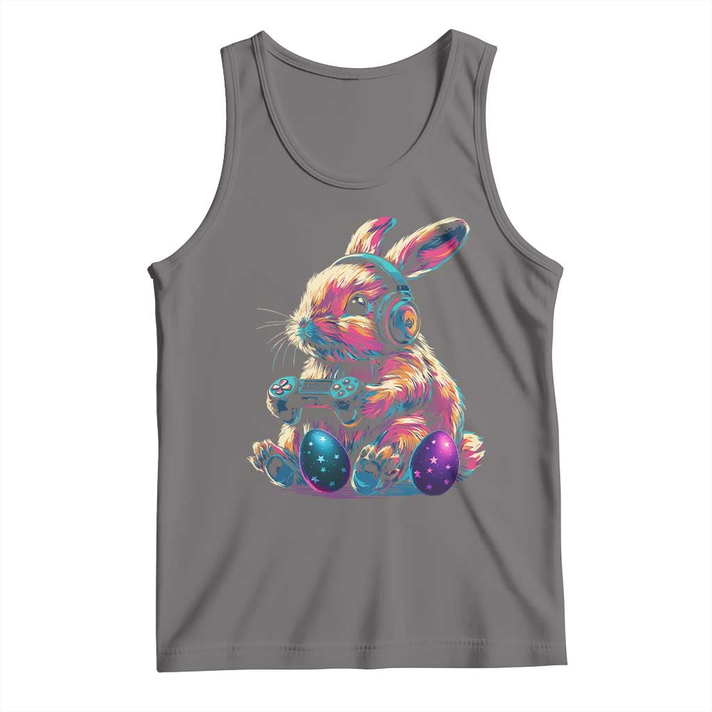 Gamer Rabbit Tank Top Cute Bunny Gaming Eggs Funny Video Games Easter TS10 Deep Heather Print Your Wear