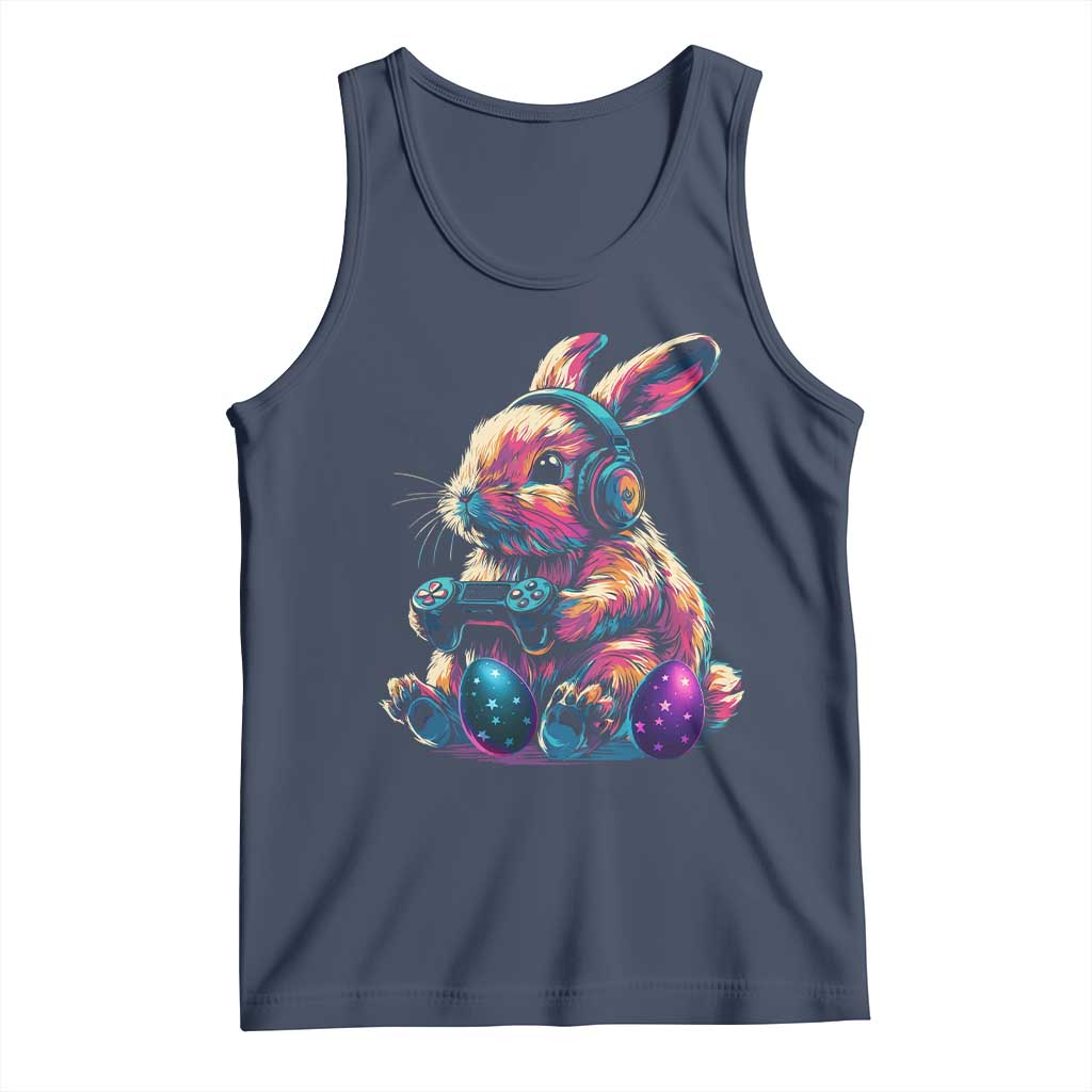 Gamer Rabbit Tank Top Cute Bunny Gaming Eggs Funny Video Games Easter TS10 Navy Print Your Wear