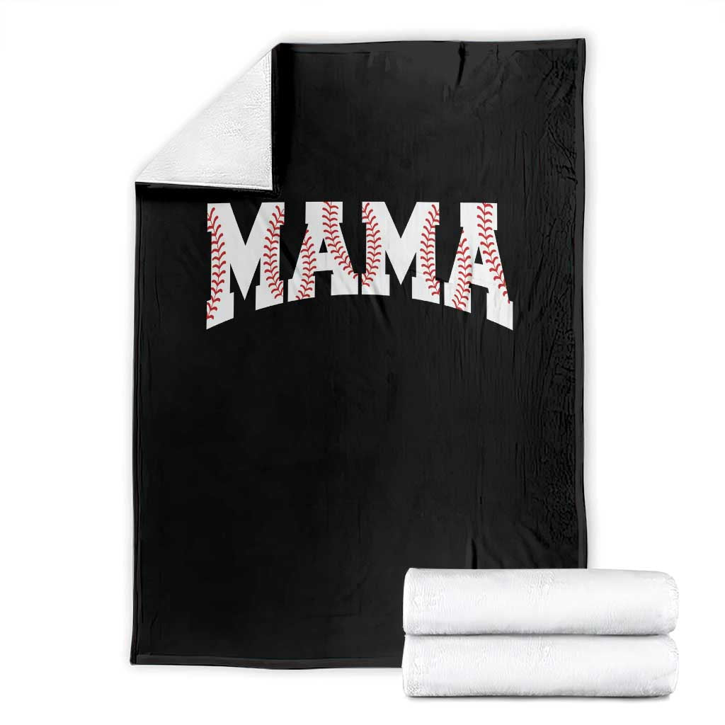 Baseball Mama Throw Blanket Retro Varsity Baseball Season Mom Raising Ballers TS10 Black Print Your Wear
