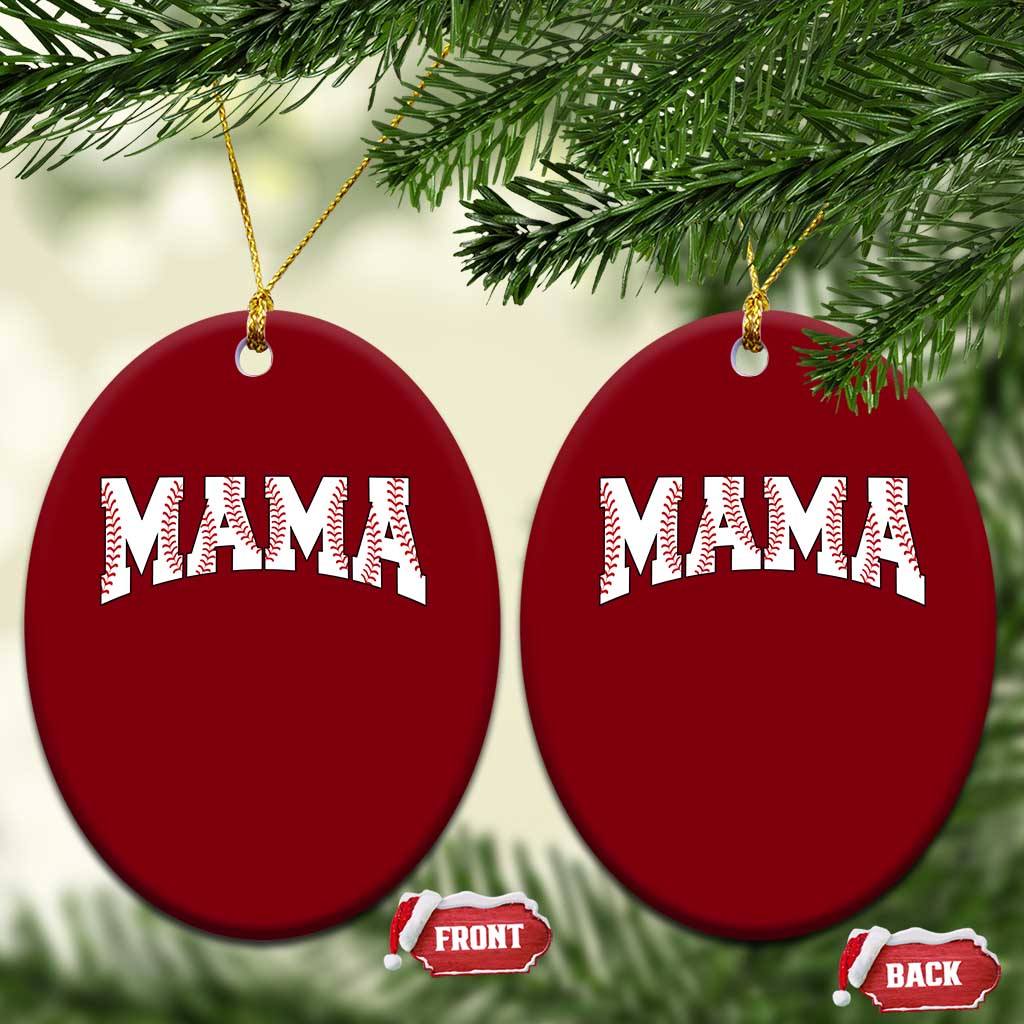 Baseball Mama Ceramic Ornament Retro Varsity Baseball Season Mom Raising Ballers TS10 Print Your Wear