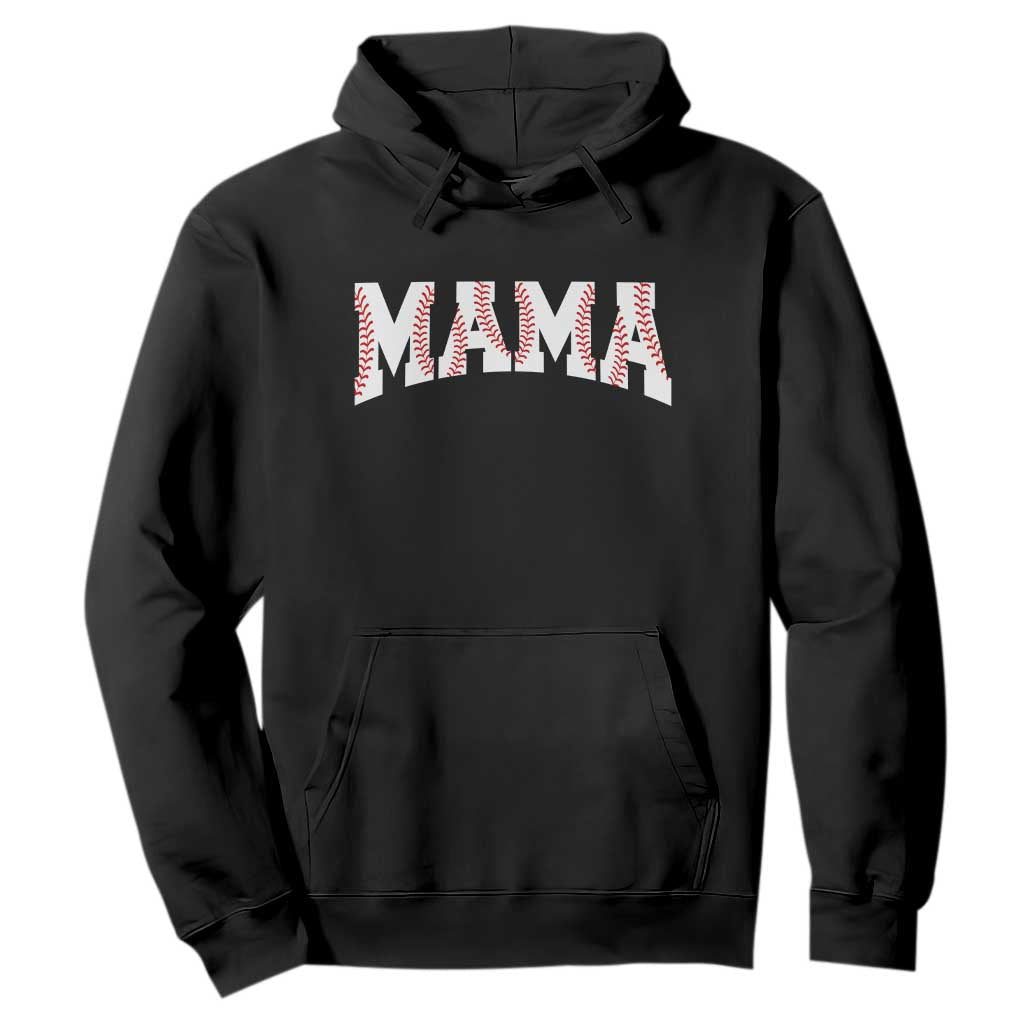 Baseball Mama Hoodie Retro Varsity Baseball Season Mom Raising Ballers TS10 Black Print Your Wear